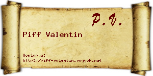 Piff Valentin névjegykártya